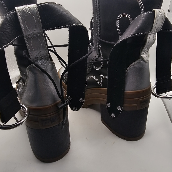 Converse Chuck Taylor All Star GR82 Platform Black Boot Cowgirls Women Size 7.5 - Picture 4 of 8